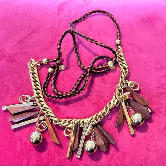 J. Crew Adjustable 17’ Necklace Chain Link Rope Cha Cha Dangle Jingle 5460 W - Picture 12 of 12